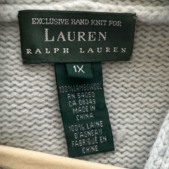 Ralph Lauren Vintage Sweater Sled Dog Scene Hooded Country Lambswool Hanknit 1X - Picture 11 of 11